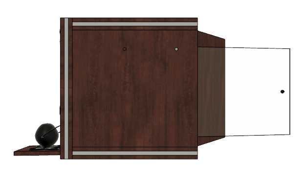 Acrylic Hinged, Front-Load Humidification Unit Drawing – Rear view